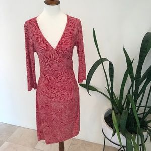 Ruby, Red Patterned Wrap Dress